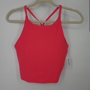 Old Navy Long Line Light Support Powersoft Sports Bra Coral Deluxe
